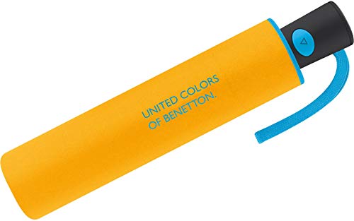 Paraguas Mini Mujer Automático United Colors of Benetton, Ocho Varillas, 95 cm de diámetro. (Amarillo)
