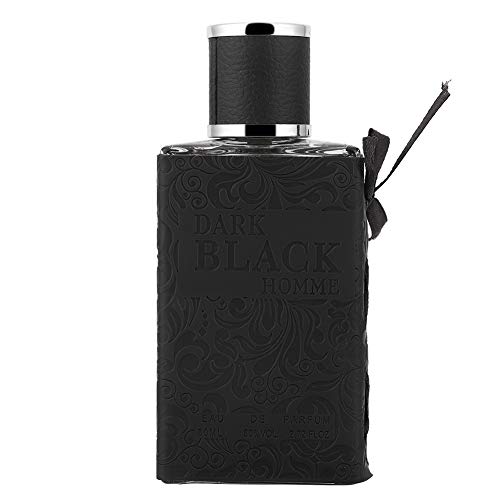 Parfum para hombre, fragancia francesa para hombres, fresca y elegante, exquisito embalaje de cuero, perfume de colonia de larga duración, regalo de cumpleaños para novio, padre 80 ml(Black)