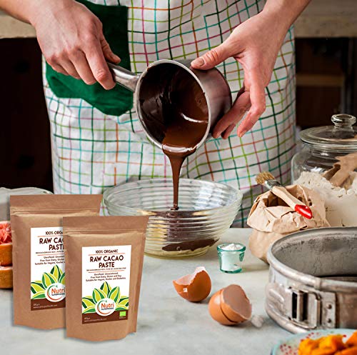 Pasta de Cacao Bio Cruda / Masa en obleas / botones - Sin endulzar, sin refinar y 100% chocolate puro - 500g