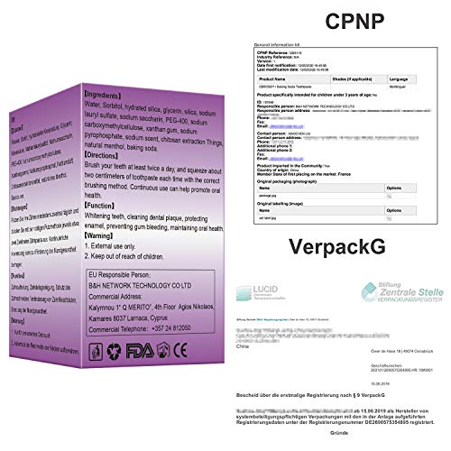 Pasta Dientes Blanqueadora,Whitening Toothpaste,Dental Blanqueadora,Pasta de Dientes con Bicarbonato de Sodio, Lucha Contra el Sangrado de Las Encías, Quitamanchas de Dientes