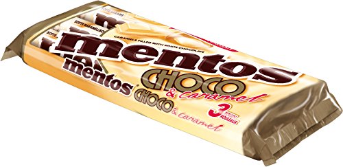 Pastillas De Chocolate Y Caramelo | Mentos | Rollitos De Choco Y Caramelo Blanco 3 x 38g | Peso total 114 gramos