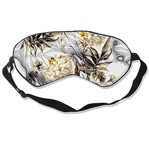 Patrón de decoración, caléndula y aciano azul para dormir, antifaz para los ojos, cubierta para bloquear la luz, para hombres y mujeres, viajes, yoga, meditación y siesta personalizada