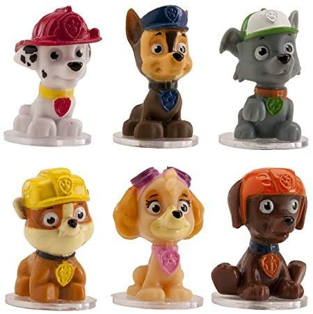Patrulla Canina - Mini Figuras para Decorar Tartas de Cumpleaños Infantiles - Set de 6 - 4,5 cm