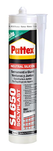 Pattex SL650, silicona neutra para ventanas y juntas, color blanco, 300 ml