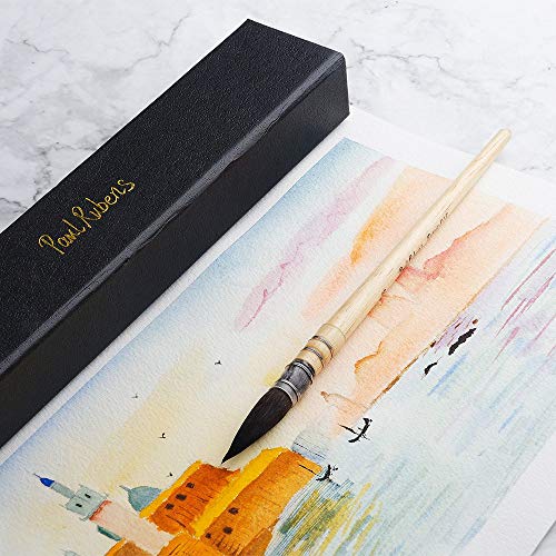 Paul Rubens Pincel de acuarela profesional, Tamaño 6 Lavado/Fregona Pincel de pelo de ardilla redonda para pintura artística