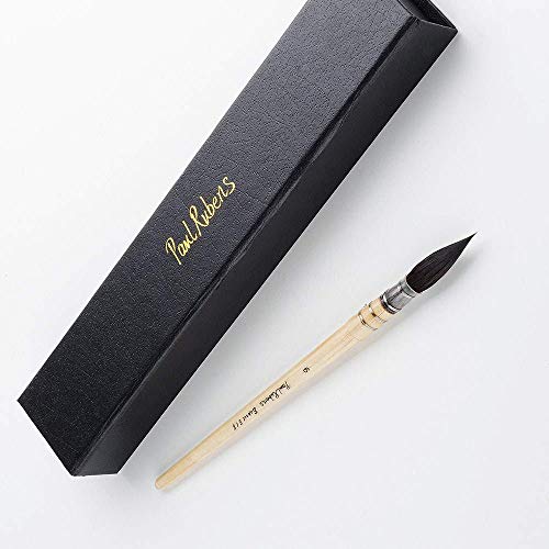 Paul Rubens Pincel de acuarela profesional, Tamaño 6 Lavado/Fregona Pincel de pelo de ardilla redonda para pintura artística