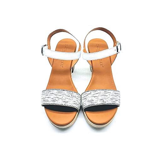 PAULA URBAN - Sandalias Vestir - Cuero para: Mujer Color: Trenza-Bangla/Blanco Talla: 41