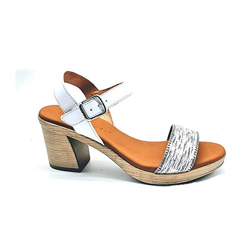 PAULA URBAN - Sandalias Vestir - Cuero para: Mujer Color: Trenza-Bangla/Blanco Talla: 41