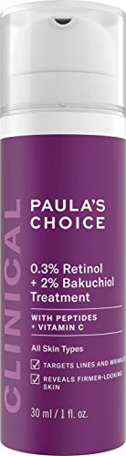 Paula's Choice Clinical 0.3% Retinol & 2% Bakuchiol Tratamiento - Suero Antiedad Combate las Arrugas y las Manchas - con Peptidos - Todos Tipos de Piel - 30 ml