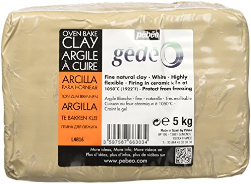 Pébéo Gede 766303 - Arcilla para cocer al horno, blanco, 5 kg, 1 paquete
