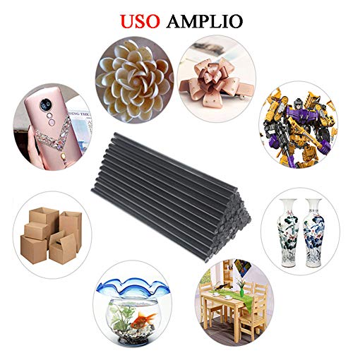 Pegamentos Termofusibles, 7mm*150mm Segura y No Tóxica Larga Barras de Silicona Recambio para Manualidades Calentamiento Fusión Rápida (50-Negro)