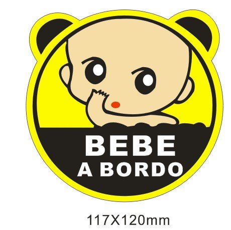 Pegatina vinilo impreso para coche, pared, puerta, nevera, carpeta, etc. Bebe a bordo