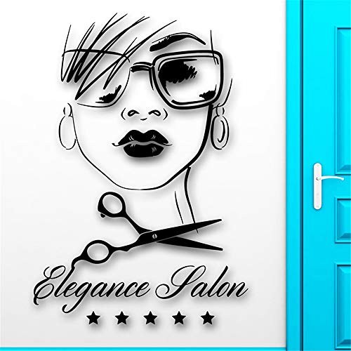 pegatinas de pared star wars Peluquería Belleza sexy Chica Corte de pelo Calcomanía Cabello Elegancia Habitación