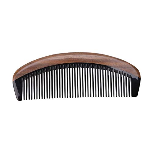 Peine de madera Natural Green Ox Horn Wood Peine Barba Maquillaje Herramienta Masaje Cuidado Del Cabello Nuevo 1pc