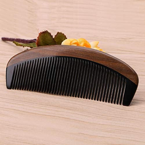 Peine de madera Natural Green Ox Horn Wood Peine Barba Maquillaje Herramienta Masaje Cuidado Del Cabello Nuevo 1pc