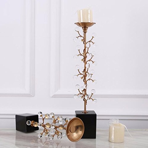 PEIWENIN-Los Soportes de Vela caseros de la Tabla adornan la Vela cristalina Creativa de la Forma de la Bola cristalina, 8 * 8 * 45cm