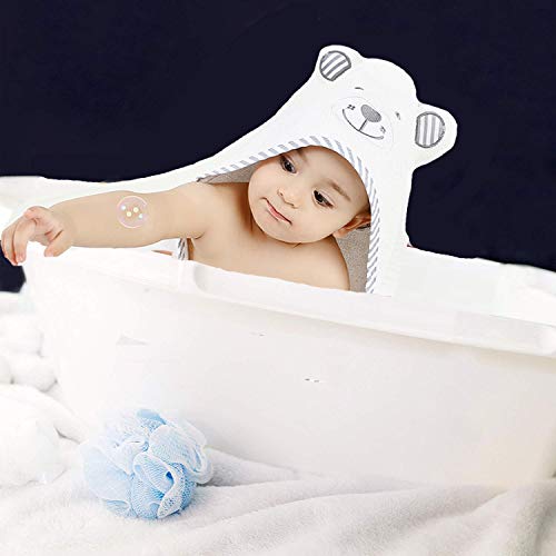 Pejoye Toalla de Baño con Capucha de Bambú Orgánico para Niñas, Niños, Bebés y Recién Nacidos Toallas con Capucha de Panda de Bebé Algodón Natural Muy Duradero Extra Suave y Grueso