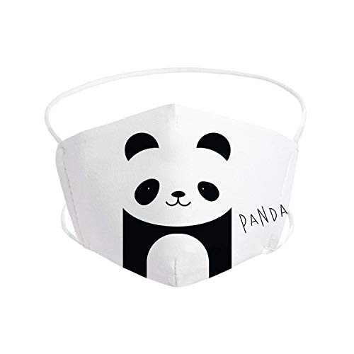 Pekebaby Mascarilla Infantil de tela lavable reutilizable 2 capas + bolsillo con 1 filtro incluido, diseño 163 PANDA, doble ajuste elástico