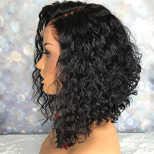 Peluca De TWIFER,Peluca Para Mujer Moda Peluca Delantera Del CordóN Del CordóN Negro De La Onda De Agua De La Onda De Agua De Kinky Rizado Rizado De La Virgen BrasileñA Fiesta Cosplay