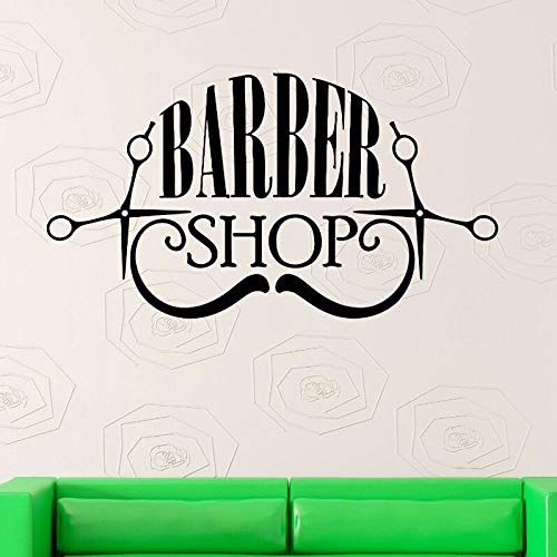 Peluquería logo vinilo adhesivo de pared salón de belleza peluquería arte salón de belleza decorativo adhesivo de pared57x31cm