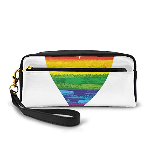 Pencil Case Pen Bag Pouch Stationary,All We Need Is Love Quote With Heart Symbol In The Parade Colors Valentines,Small Makeup Bag Coin Purse