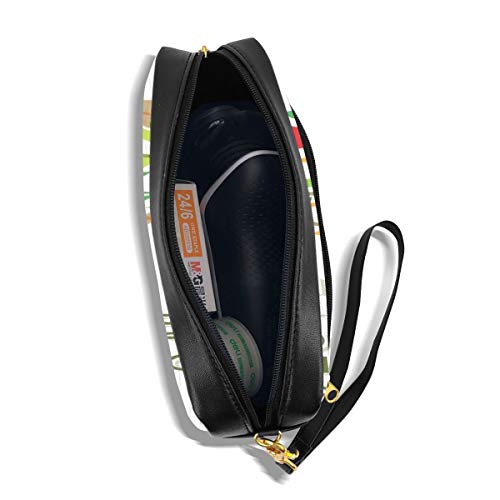 Pencil Case Pen Bag Pouch Stationary,We Love Vegan Food Concept Text With Vegetable Fresh Salad Illustration And Utensils,Small Makeup Bag Coin Purse