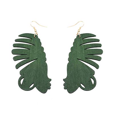 Pendientes Aretes de mujer de estilo étnico con estampado de madera de etnia africana y minimalistas para mujer Pendientes de arte para niña 4 colores