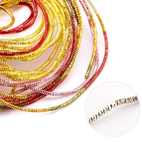 PENVEAT Bordado de Oro de Coser de 1,5 mm, Alambre de lingotes francés, Accesorios de Bricolaje, orfebrería, fabricación de Joyas, Hecho a Mano, Aproximadamente 10 g/Lote, Rojo