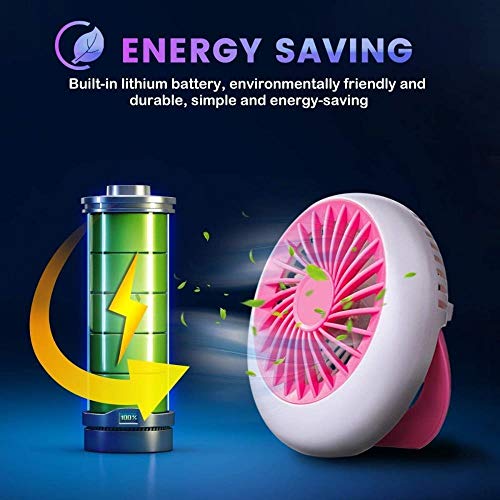 Pequeño mini ventilador de mano portátil del ventilador del ventilador de tabla 3 niveles de velocidad, con 1200 mAh USB cable de carga, Eco bebé Ministerio del Interior compartida Viajes, 125x125x55