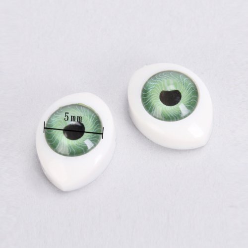 perfeclan 4 Color 8X Ojos Oval Hueco Atrás Plástico para Muñeca Máscara 5mm DIY Doll Eyes