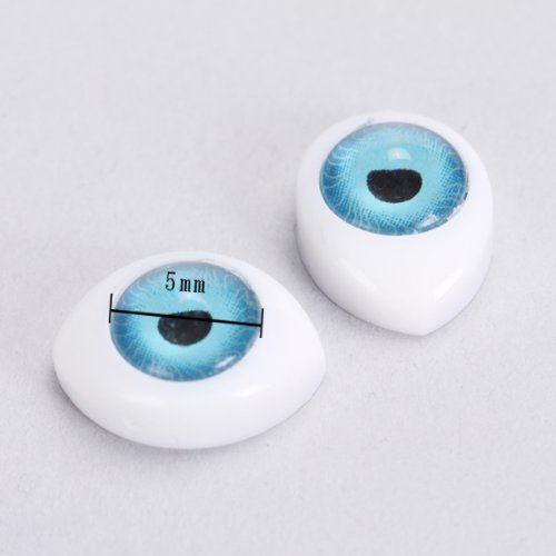 perfeclan 4 Color 8X Ojos Oval Hueco Atrás Plástico para Muñeca Máscara 5mm DIY Doll Eyes