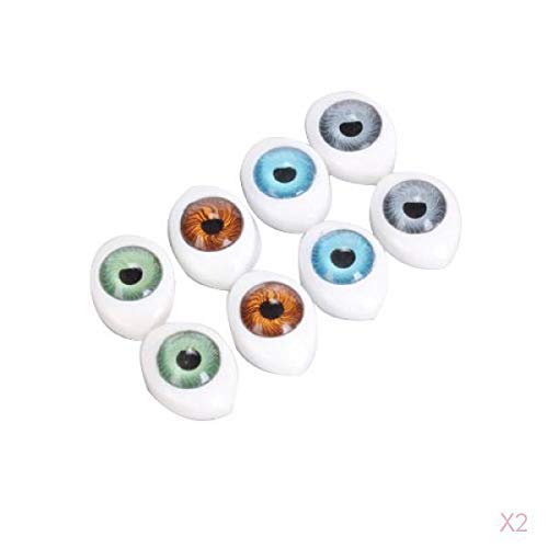 perfeclan 4 Color 8X Ojos Oval Hueco Atrás Plástico para Muñeca Máscara 5mm DIY Doll Eyes