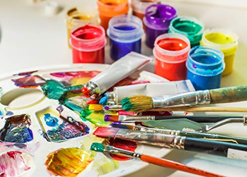 perfect ideaz set de pinturas acrílicas de colores con pincel, 24 tubos x 12 ml, 22 colores diferentes, alta proporción de pigmentos de colores, pintura acrílica de alta cobertura y de secado rápido