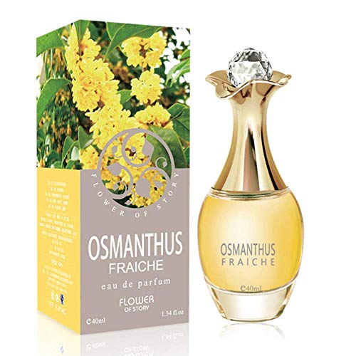 Perfume 40Ml Perfume Natural Mujer Flor de Larga Duración Refrescante Botella de Vidrio Spray 5 Notas Señoras Parfums, Osmanthus