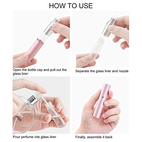 Perfume Atomizador, Atomizador Perfume Recargable, 10ml Botella Vacío Pulverizador Viaje, Perfume Atomiser, atomizador de Perfume de Botella para Viaje aéreos o Salidas nocturnas