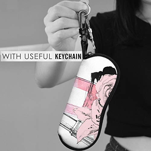 Perfume Con Lápiz Labial Sobre Fondo Blanco Gafas Caso Espectáculo Caja Portátil Gafas Caso Portátil Gafas Estuche Con Cerradura