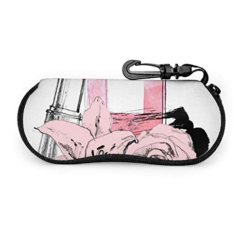 Perfume Con Lápiz Labial Sobre Fondo Blanco Gafas Caso Espectáculo Caja Portátil Gafas Caso Portátil Gafas Estuche Con Cerradura