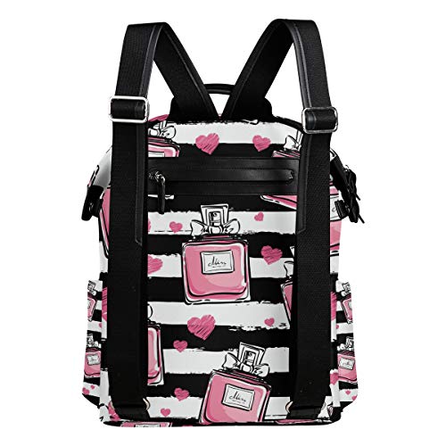 Perfume raya patrón mochila para las mujeres hombres mochila moda portátil mochila escuela colegio bolsa de viaje niña niño escuela