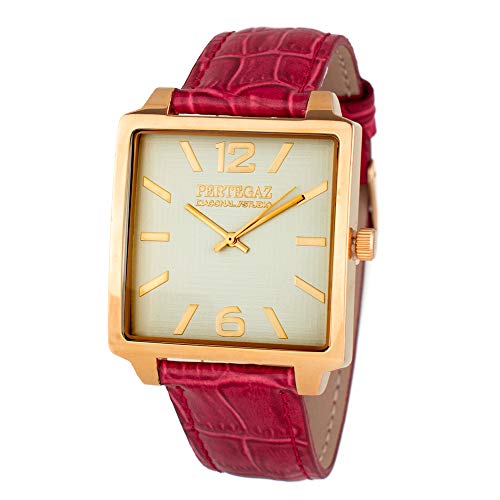 Pertegaz Reloj Analógico para Unisex Adulto de Cuarzo con Correa en Cuero PDS-003-R