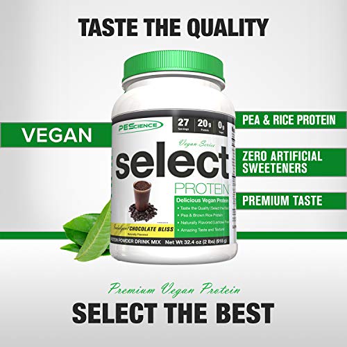 PEScience - seleccionar proteínas veganas serie Bliss Chocolate indulgente - 2 libras.