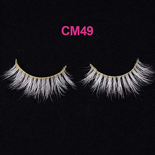 Pestañas de colores de visón 3D púrpura rojo a granel al por mayor dramático esponjoso grueso colorido rosa fuerte maquillaje de pestañas postizas-CM49