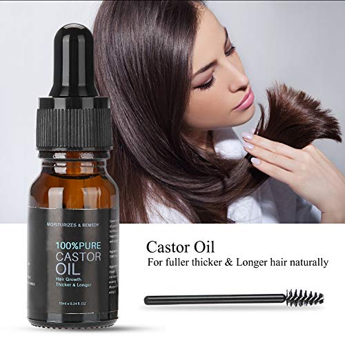 Pestañas impermeables, aceite natural de ricino de hierbas para un rápido crecimiento del cabello en pestañas y cejas.