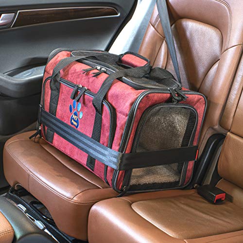 Pet Peppy Transportín para mascotas, aprobado por las compañías aéreas, de calidad prémium, ampliable por dos lados, diseñado para gatos, perros, gatitos y perritos, muy espacioso y blando