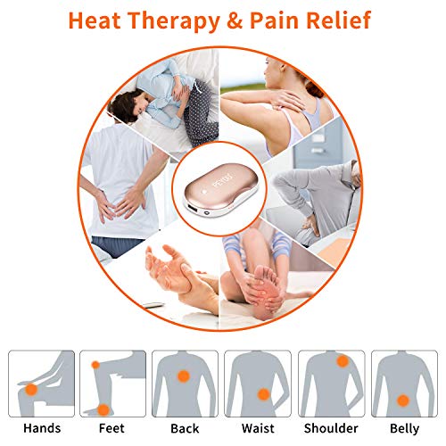 PEYOU Calentador de Manos USB Recargable, 5200mAh Banco de Energía Portátil con Luz LED Función de Iluminación, Calentador de Bolsillo para Mujeres - Regalo para Familia, Amigos