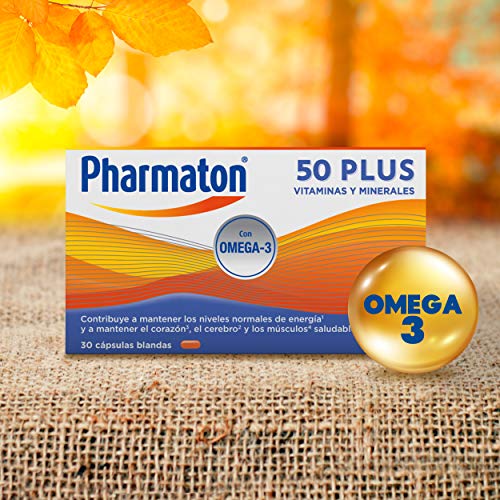 Pharmaton | Multivitamínico con Omega 3 | 50+ 30 cápsulas | Ayuda a mantener la energía a partir de los 50 años