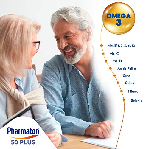 Pharmaton | Multivitamínico con Omega 3 | 50+ 30 cápsulas | Ayuda a mantener la energía a partir de los 50 años