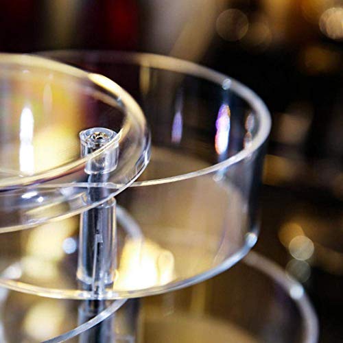 Phcom Jewelry Box Organizer with 4 Levels, Small Portable Cylindrical Jewelry Box with Lid, 360 Degrees rotatable Jewelry Box for Girls Women