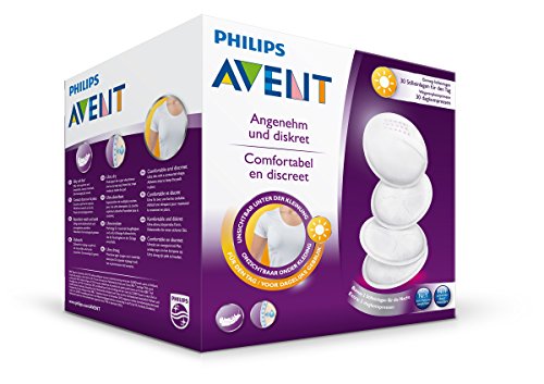Philips Avent SCF254/30 - Discos absorbentes desechables, 30 discos para día, invisibles bajo la ropa, higiénicos