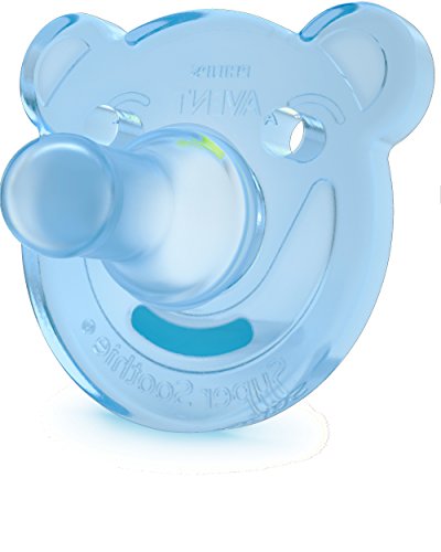 Philips Avent Soothie - Pack de 2 Chupetes calmantes de silicona médica, sin BPA, 3 meses, niño, color azul y verde