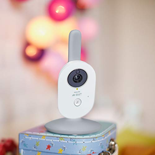 Philips Avent Vigilabebés con cámara SCD833/01 - Vigilabebés con vídeo digital con privacidad y seguridad (A-FHSS), pantalla a color de 2,7", nanas relajantes e intercomunicador
